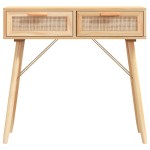 vidaXL Masă consolă maro 80x30x75 cm lemn masiv pin și ratan natural vidaXL Masă consolă maro 80x30x75 cm lemn masiv pin și ratan natural