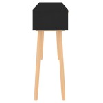 vidaXL Masă consolă negru 105x30x75 cm lemn masiv pin și ratan natural vidaXL Masă consolă negru 105x30x75 cm lemn masiv pin și ratan natural