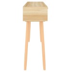 vidaXL Masă consolă maro 105x30x75 cm lemn masiv pin și ratan natural