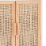vidaXL Servantă, alb, 60x30x70 cm, lemn masiv pin și ratan natural