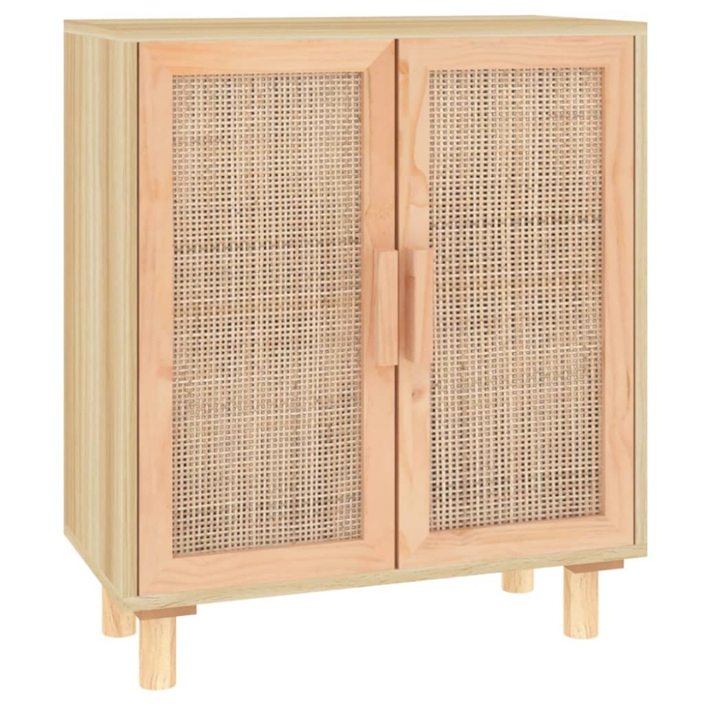 vidaXL Servantă, maro, 60x30x70 cm, lemn masiv pin și ratan natural
