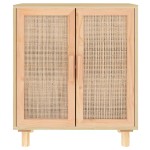 vidaXL Servantă, maro, 60x30x70 cm, lemn masiv pin și ratan natural