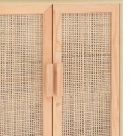 vidaXL Servantă, maro, 60x30x70 cm, lemn masiv pin și ratan natural