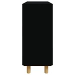 vidaXL Servantă, negru, 60x30x70 cm, lemn masiv pin și ratan natural vidaXL Servantă, negru, 60x30x70 cm, lemn masiv pin și ratan natural
