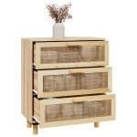 vidaXL Servantă, maro, 60x30x70 cm, lemn masiv pin și ratan natural