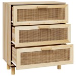 vidaXL Servantă, maro, 60x30x70 cm, lemn masiv pin și ratan natural