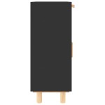 vidaXL Servantă, negru, 60x30x75 cm, lemn masiv pin și ratan natural vidaXL Servantă, negru, 60x30x75 cm, lemn masiv pin și ratan natural