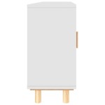 vidaXL Servantă, alb, 105x30x60 cm, lemn masiv pin și ratan natural