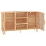 vidaXL Servantă, maro, 105x30x60 cm, lemn masiv pin și ratan natural