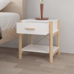 vidaXL Noptiere, 2 buc., alb, 42x38x45 cm, lemn prelucrat
