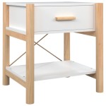 vidaXL Noptiere, 2 buc., alb, 42x38x45 cm, lemn prelucrat
