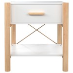 vidaXL Noptiere, 2 buc., alb, 42x38x45 cm, lemn prelucrat