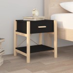 vidaXL Noptiere, 2 buc., negru, 42x38x45 cm, lemn compozit vidaXL Noptiere, 2 buc., negru, 42x38x45 cm, lemn compozit