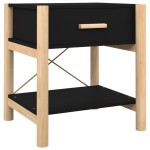 vidaXL Noptiere, 2 buc., negru, 42x38x45 cm, lemn compozit vidaXL Noptiere, 2 buc., negru, 42x38x45 cm, lemn compozit