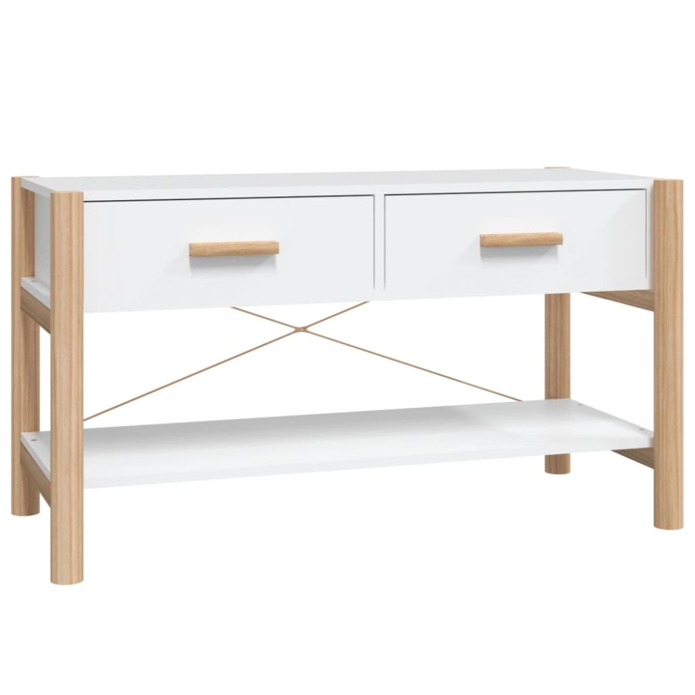 vidaXL Comodă TV, alb, 82x38x45 cm, lemn prelucrat