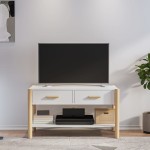 vidaXL Comodă TV, alb, 82x38x45 cm, lemn prelucrat vidaXL Comodă TV, alb, 82x38x45 cm, lemn prelucrat