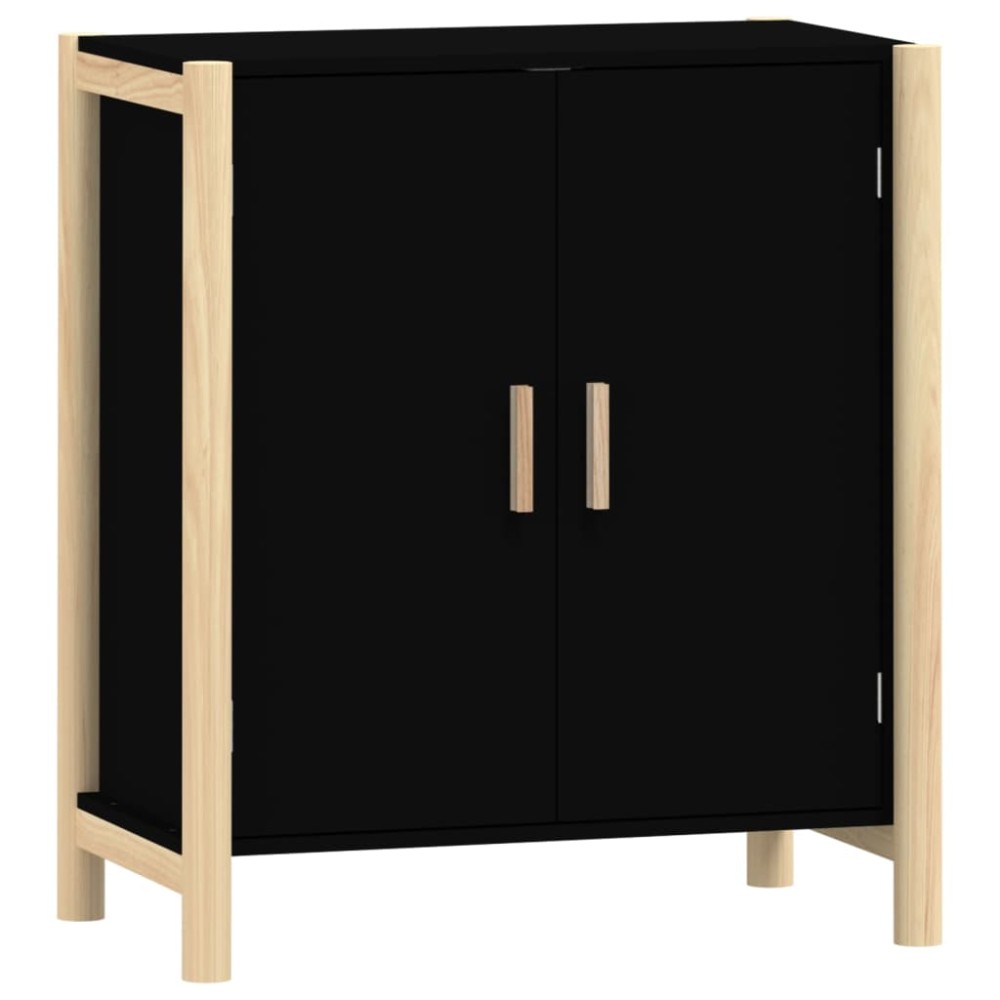 vidaXL Servantă, negru, 62x38x70 cm, lemn prelucrat