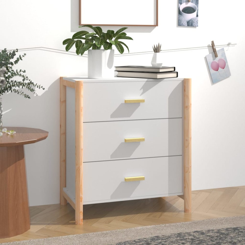 vidaXL Servantă, alb, 62x38x70cm, lemn prelucrat