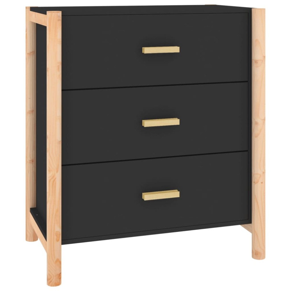 vidaXL Servantă, negru, 62x38x70 cm, lemn prelucrat