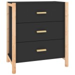vidaXL Servantă, negru, 62x38x70 cm, lemn prelucrat