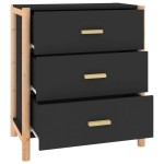 vidaXL Servantă, negru, 62x38x70 cm, lemn prelucrat
