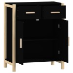 vidaXL Servantă, negru, 62x38x75 cm, lemn prelucrat