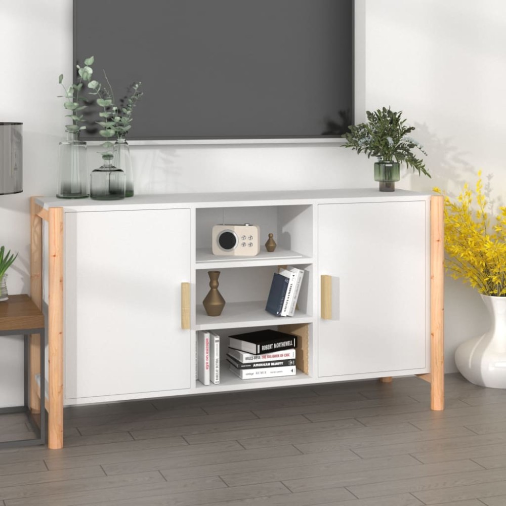 vidaXL Servantă, alb, 107x38x60 cm, lemn prelucrat