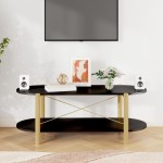 vidaXL Măsuță de cafea, negru, 110x48x40 cm, lemn compozit vidaXL Măsuță de cafea, negru, 110x48x40 cm, lemn compozit