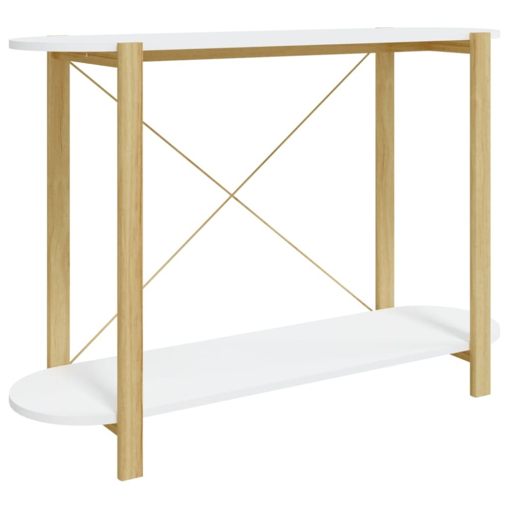 vidaXL Măsuță consolă, alb, 110x38x75 cm, lemn prelucrat