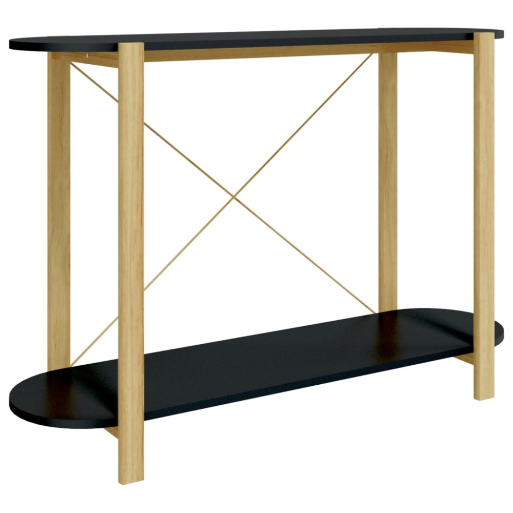 vidaXL Măsuță consolă, negru, 110x38x75 cm, lemn prelucrat