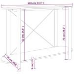 vidaXL Măsuță consolă, negru, 110x38x75 cm, lemn prelucrat vidaXL Măsuță consolă, negru, 110x38x75 cm, lemn prelucrat