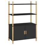 vidaXL Dulap înalt, negru, 80x40x121 cm, lemn prelucrat
