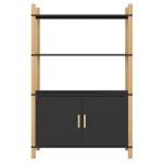 vidaXL Dulap înalt, negru, 80x40x121 cm, lemn prelucrat