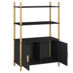 vidaXL Dulap înalt, negru, 80x40x121 cm, lemn prelucrat