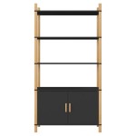 vidaXL Dulap înalt, negru, 80x40x153 cm, lemn prelucrat