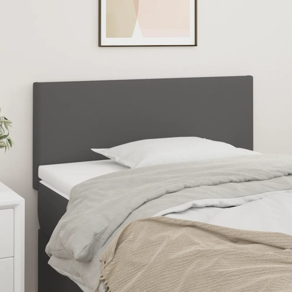 vidaXL Tăblie de pat, gri, 80x5x78/88 cm, piele ecologică