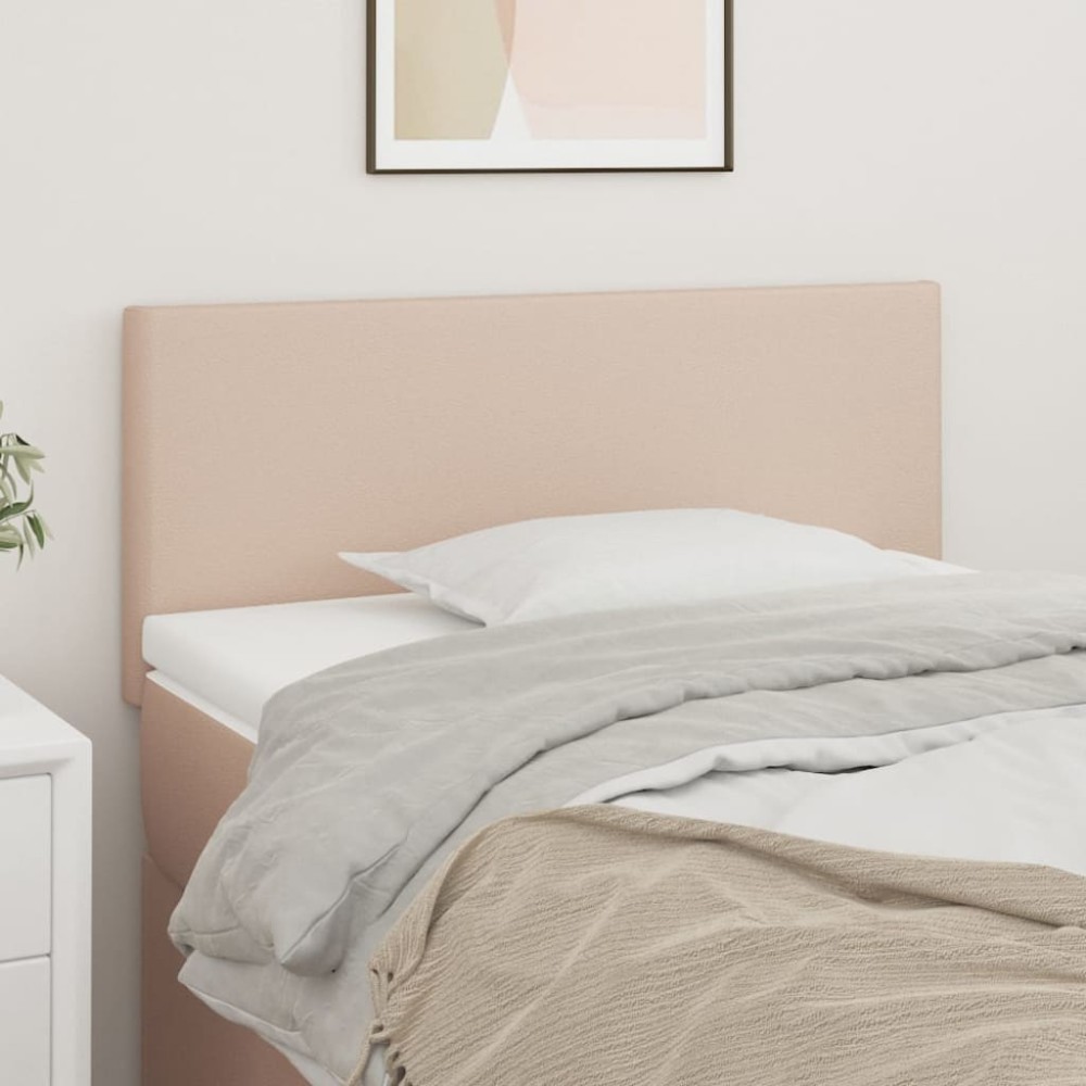 vidaXL Tăblie de pat, cappuccino, 90x5x78/88 cm, piele ecologică