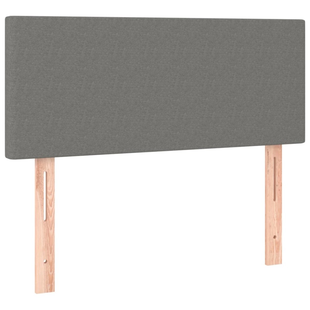 vidaXL Tăblie de pat, gri închis, 100x5x78/88 cm, textil