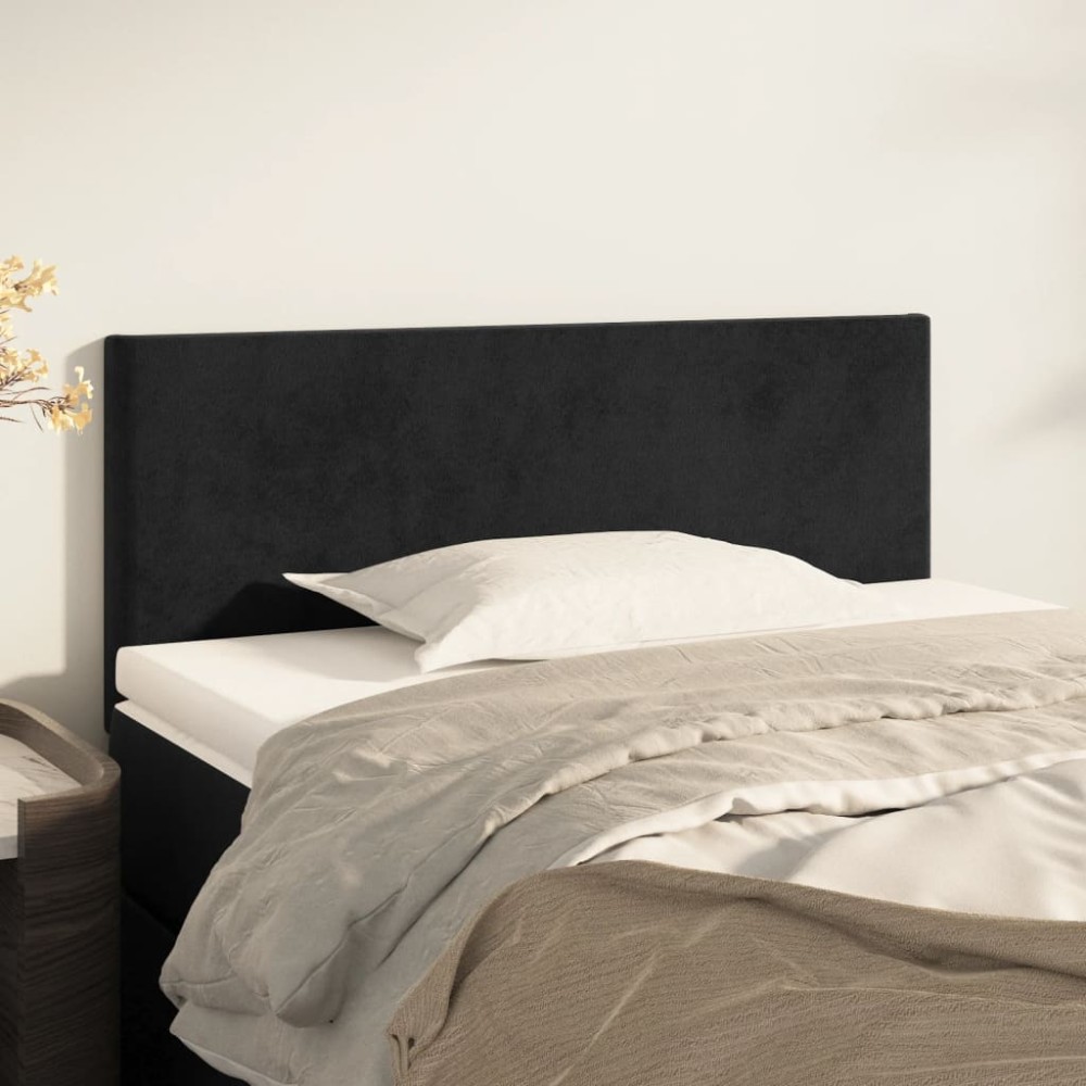 vidaXL Tăblie de pat, negru, 100x5x78/88 cm, catifea