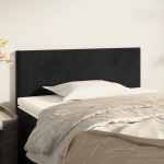 vidaXL Tăblie de pat, negru, 100x5x78/88 cm, catifea vidaXL Tăblie de pat, negru, 100x5x78/88 cm, catifea