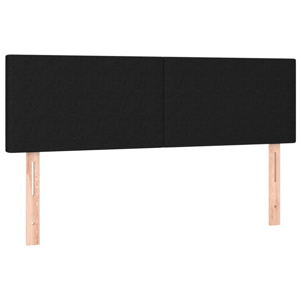 vidaXL Tăblii de pat, 2 buc., negru, 72x5x78/88 cm, textil