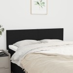 vidaXL Tăblii de pat, 2 buc., negru, 72x5x78/88 cm, textil vidaXL Tăblii de pat, 2 buc., negru, 72x5x78/88 cm, textil
