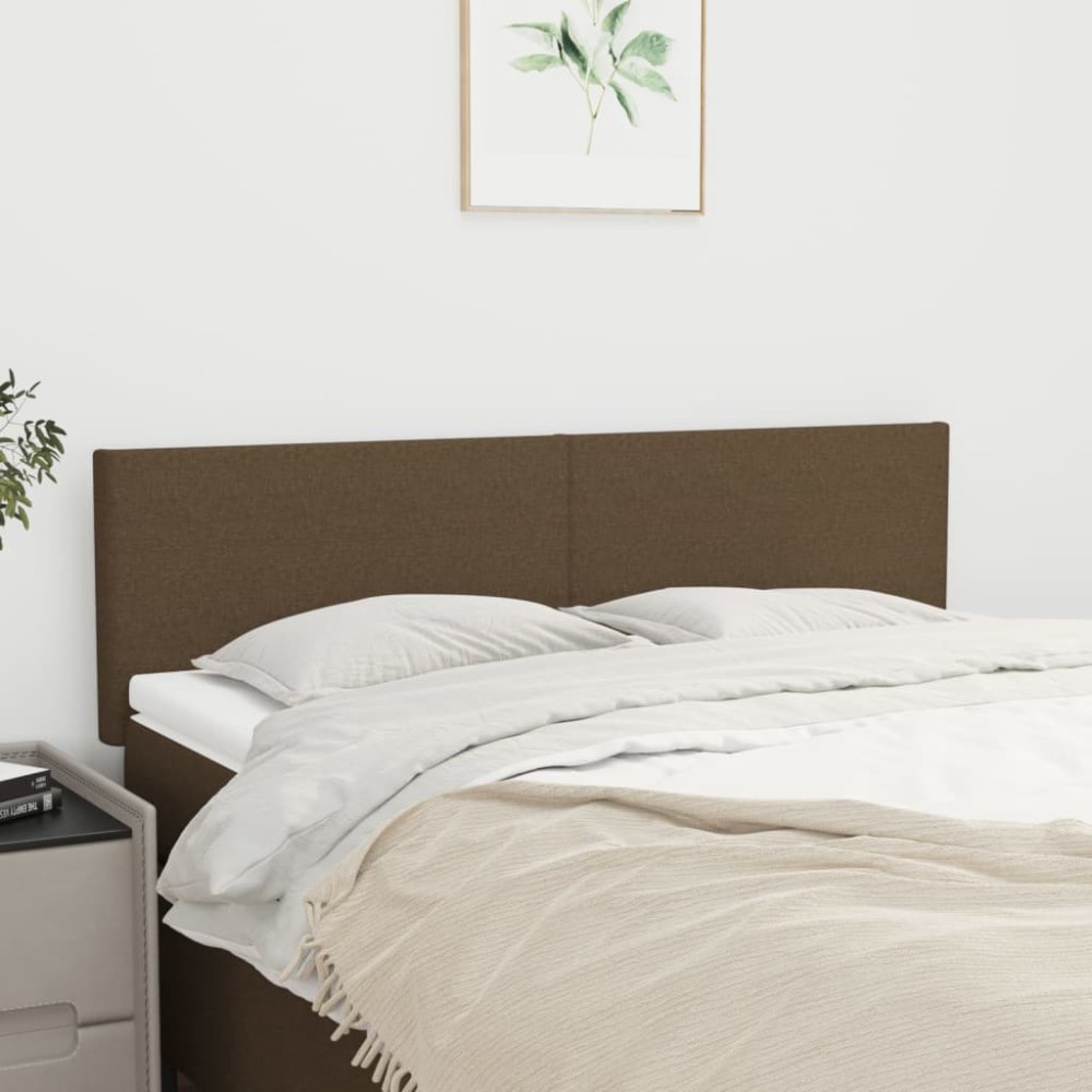 vidaXL Tăblii de pat, 2 buc., maro închis, 72x5x78/88 cm, textil