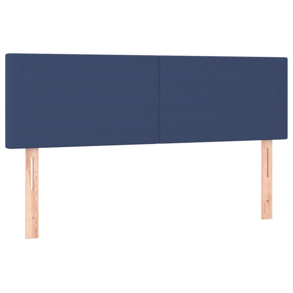 vidaXL Tăblii de pat, 2 buc., albastru, 72x5x78/88 cm, textil
