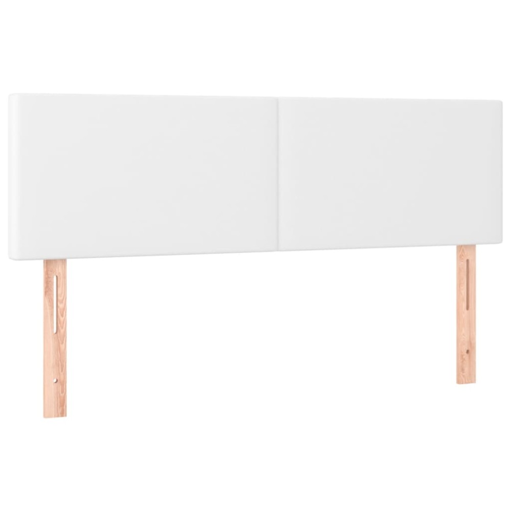 vidaXL Tăblii de pat, 2 buc., alb, 72x5x78/88 cm, piele ecologică