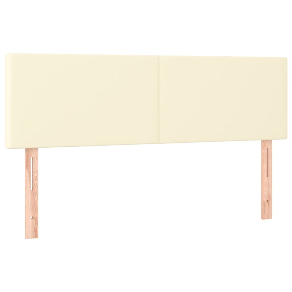vidaXL Tăblii de pat, 2 buc., crem, 72x5x78/88 cm, piele ecologică