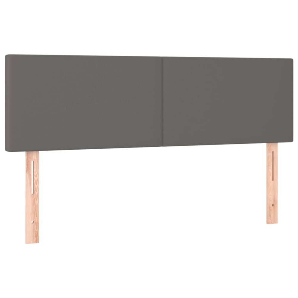 vidaXL Tăblii de pat, 2 buc., gri, 72x5x78/88 cm, piele ecologică
