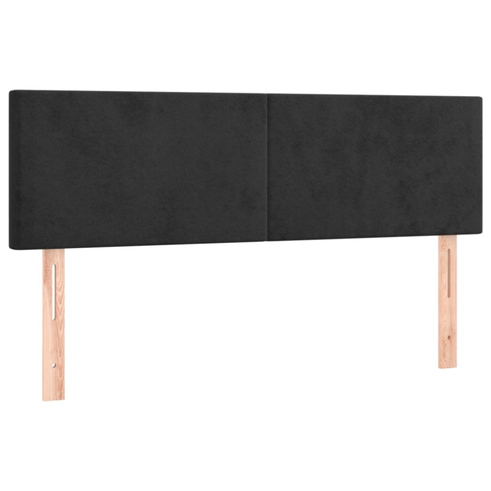 vidaXL Tăblii de pat, 2 buc., negru, 72x5x78/88 cm, catifea