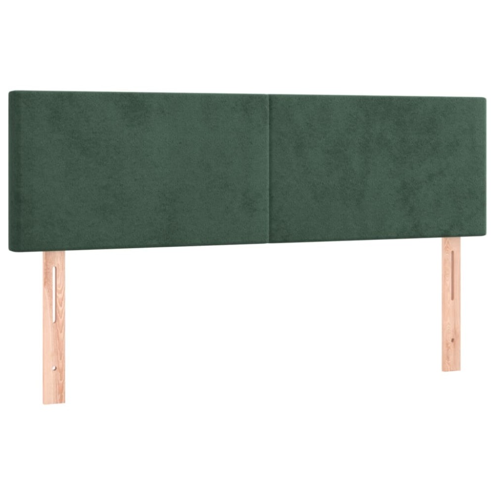 vidaXL Tăblii de pat, 2 buc., verde închis, 72x5x78/88 cm, catifea
