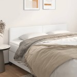vidaXL Tăblii de pat, 2 buc, alb, 80x5x78/88 cm, piele ecologică vidaXL Tăblii de pat, 2 buc, alb, 80x5x78/88 cm, piele ecologică